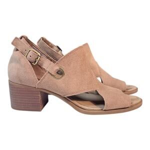 Koolaboora By Ugg Kaia Open Toe Suede Leather Pumps Size 7.5